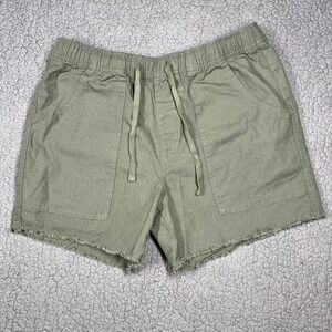 Katin Frayed Hem Shorts Mens Size Medium Olive Green Elastic Waist Drawstring